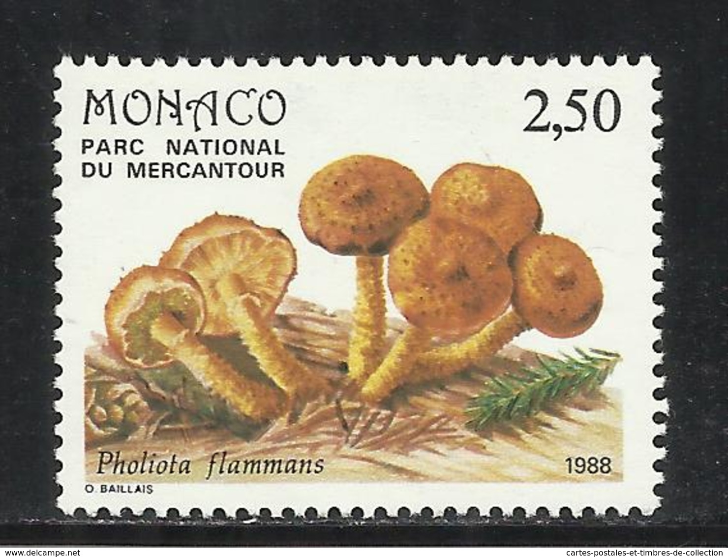 MONACO , 2.50 Frs , Champignon Du Parc Du Mercantour , Pholiota Flammans , 1988 , N° YT 1630 , NEUF ** - Ungebraucht