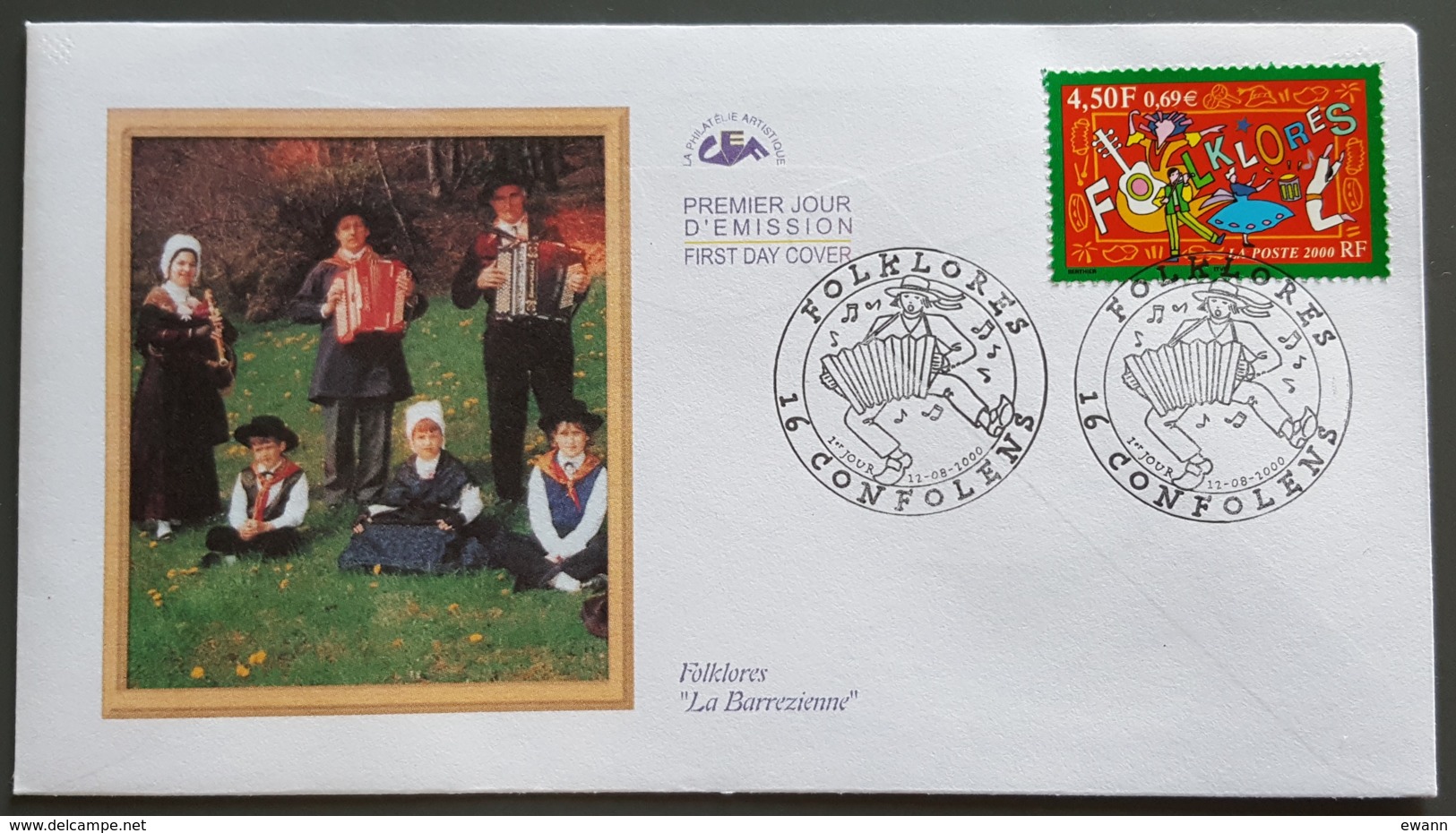 FDC 2000 - YT N°3339 - FOLKLORE - CONFOLENS - 2000-2009