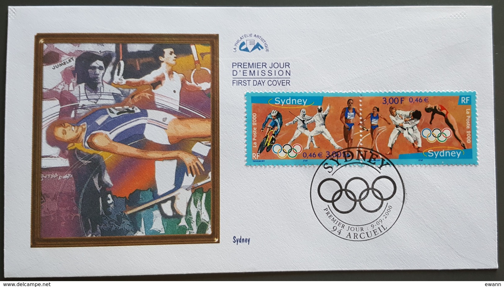 FDC 2000 - YT N°3340, 3341 - JEUX OLYMPIQUES DE SYDNEY - ARCUEIL - 2000-2009