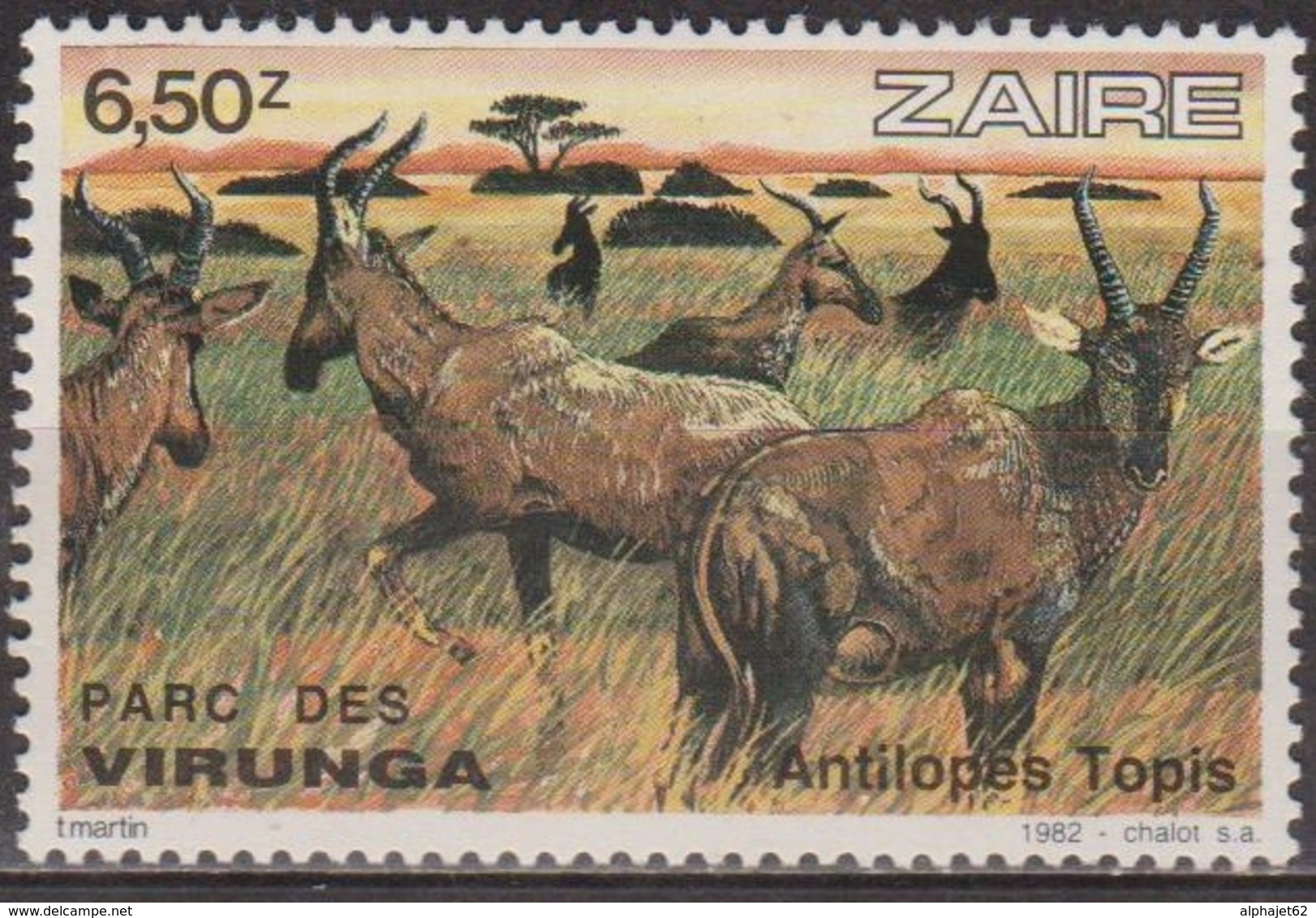 Parc National Des Viranga - ZAIRE - Faune: AntIlope Topis - N° 1101 ** - 1982 - Oblitérés