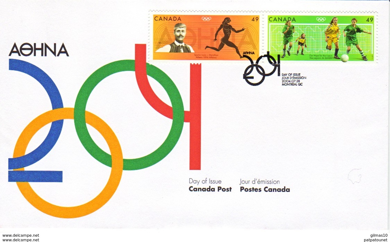 Canada FDC 2009 JO D'Athènes - 2001-2010