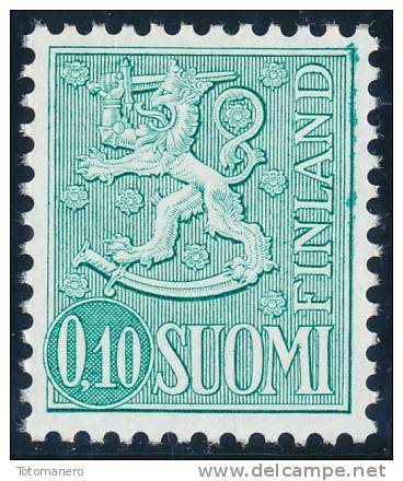 FINLAND 1976, M-63 Definitive PHOSPHOR Lion 0,10 Type I EGpQ** - Nuovi