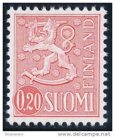 FINLAND 1976, M-63 Definitive PHOSPHOR Lion 0,20 Type I EGpQ** - Nuovi