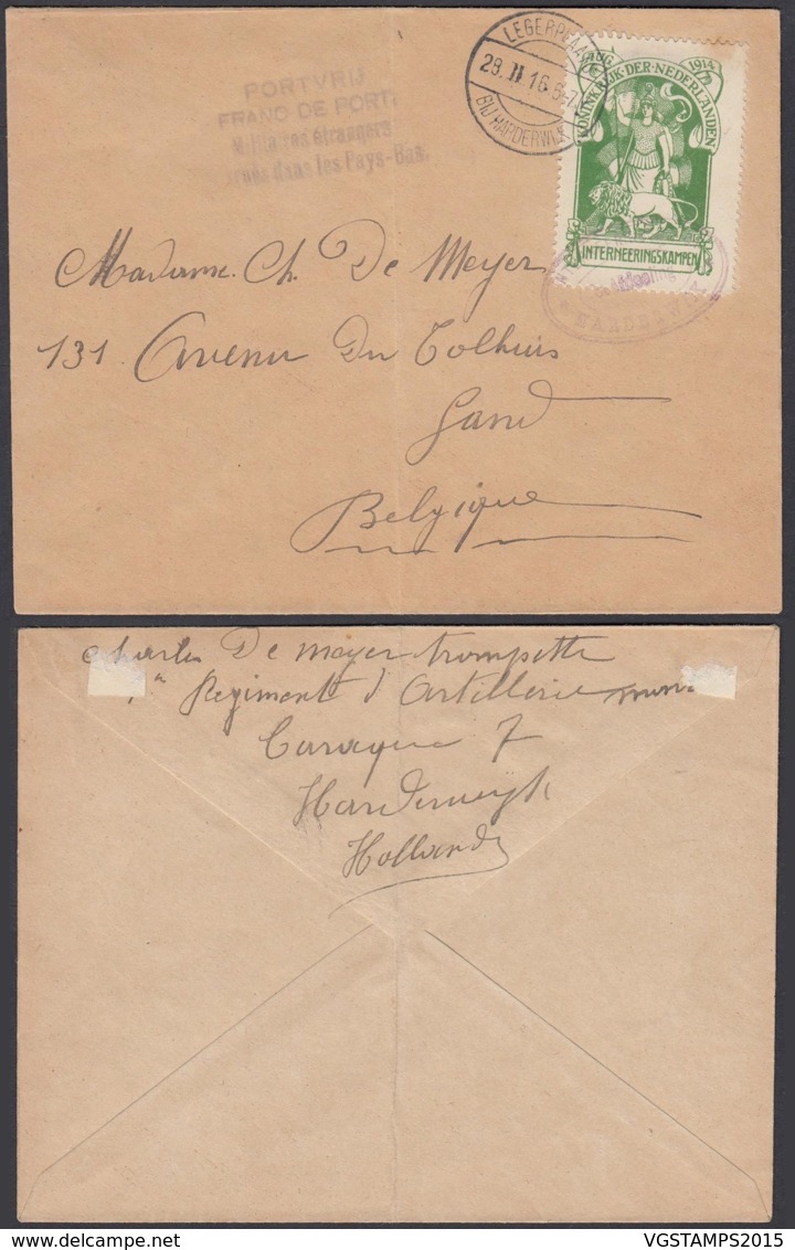 Pays-Bas - Lettre Camps Interne 28/11/1916 " Harderwix " Vers Gand Belgique (DD) DC2715 - Lettres & Documents