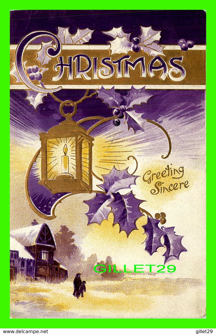 CHRISTMAS - GREETING SINCERE - ANIMATED, EMBOSSED - TRAVEL - - Autres & Non Classés