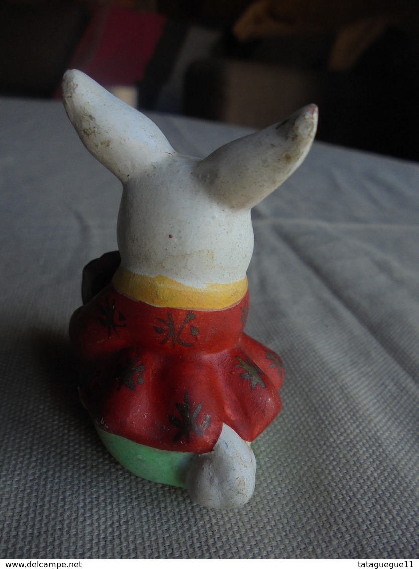 Ancien - Petit Lapin En Plâtre - Animals