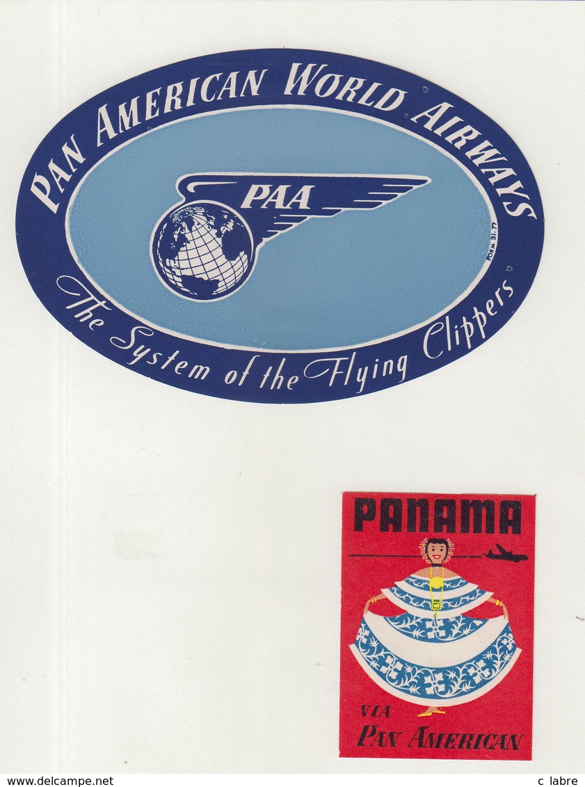 ETIQUETTES A BAGAGES  : USA . PAN AMERICAN WORLD AIRWAYS . - Étiquettes à Bagages