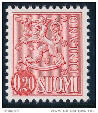 FINLAND 1975, M-63 Definitive PHOSPHOR Lion 0,20 Type II EGpQ** - Nuovi