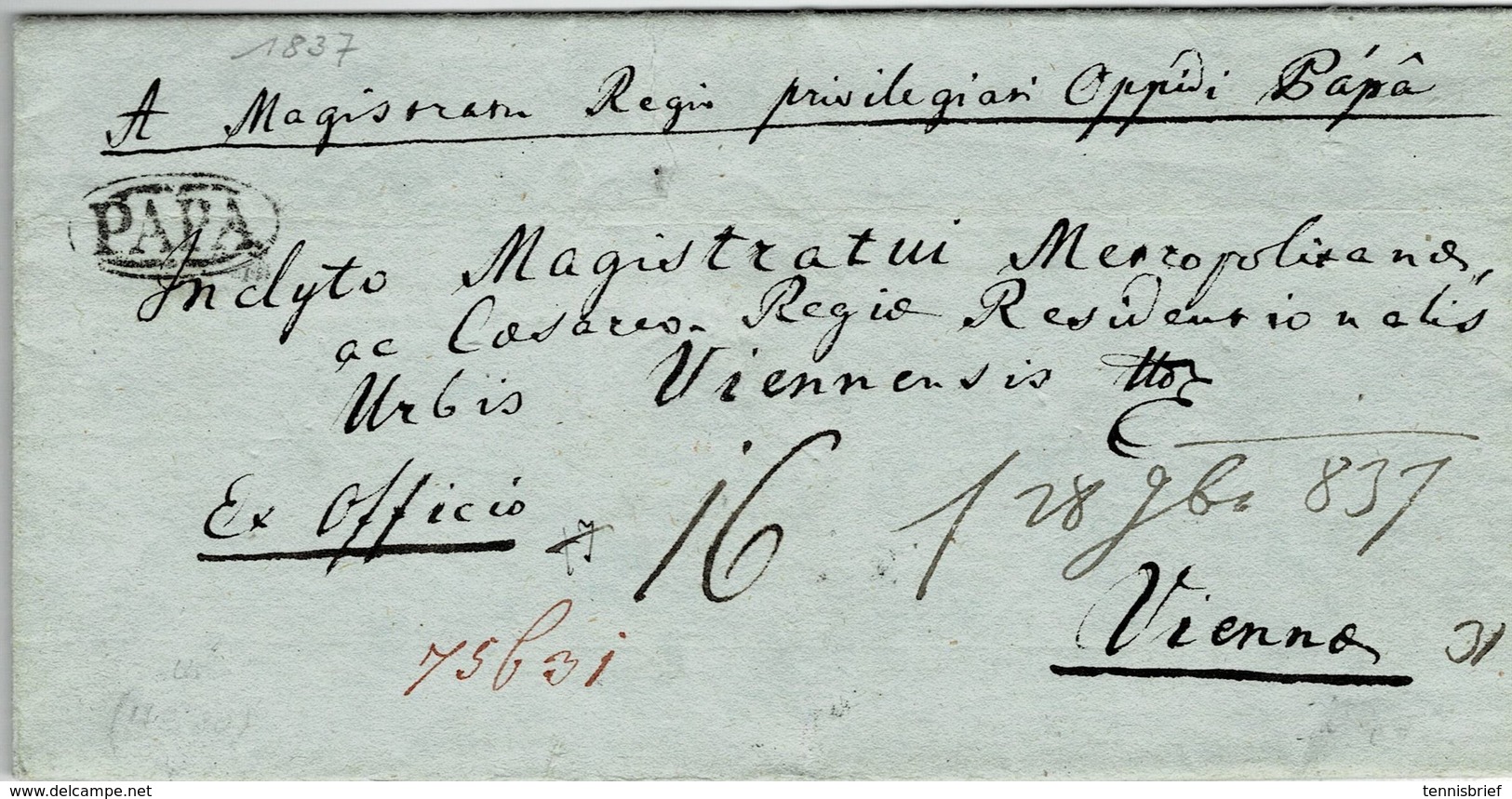 1837, " PAPA " Ungarn, Sehr Klar  , #6966 - ...-1850 Préphilatélie