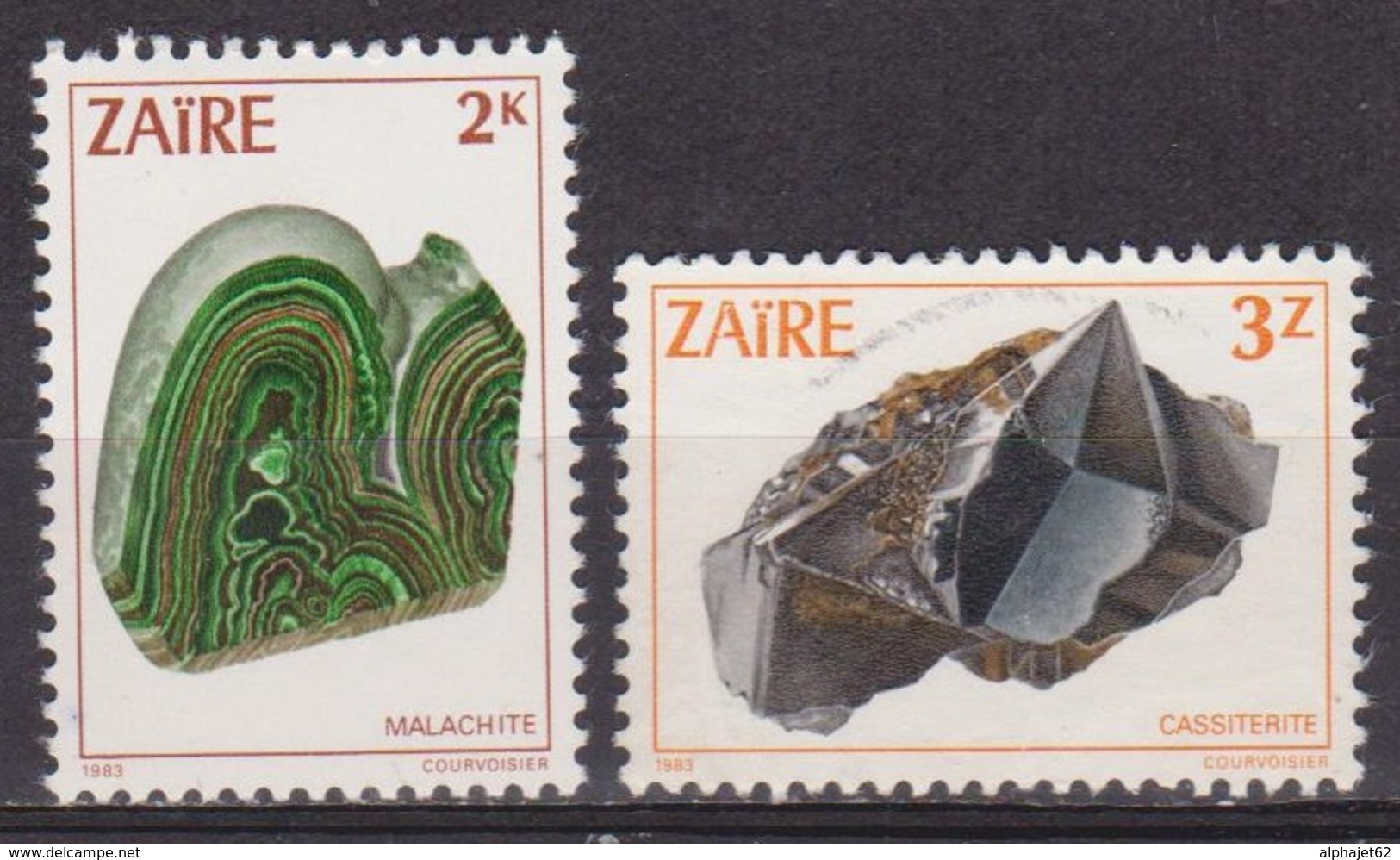Ressources Minières - ZAIRE - Minéraux - Malachite, Cassitérite - N* 1120-1125 - 1983 - Oblitérés