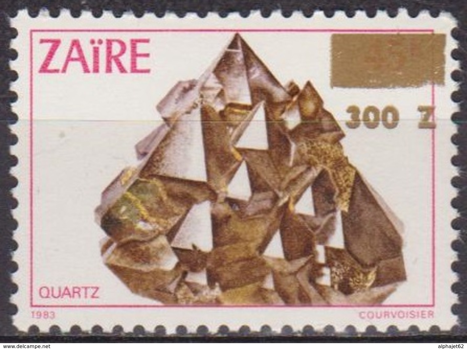 Ressources Minières - ZAIRE - Minéraux - Quartz - N* 1313 ** - Surchargé - 1990 - Oblitérés