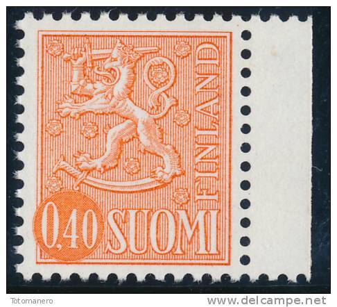 FINLAND 1974, M-63 Definitive PHOSPHOR Lion 0,40 Orange Type II HaQ** - Nuovi