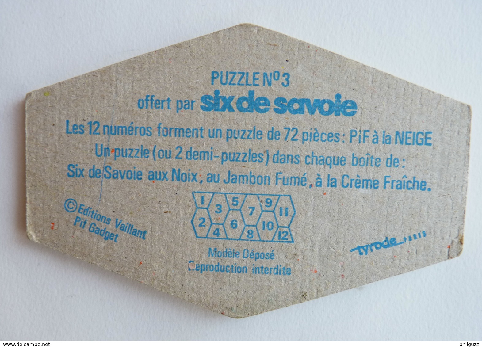 RARE PUZZLE SIX DE SAVOIE PIF N°03 1977 (1) - Puzzels