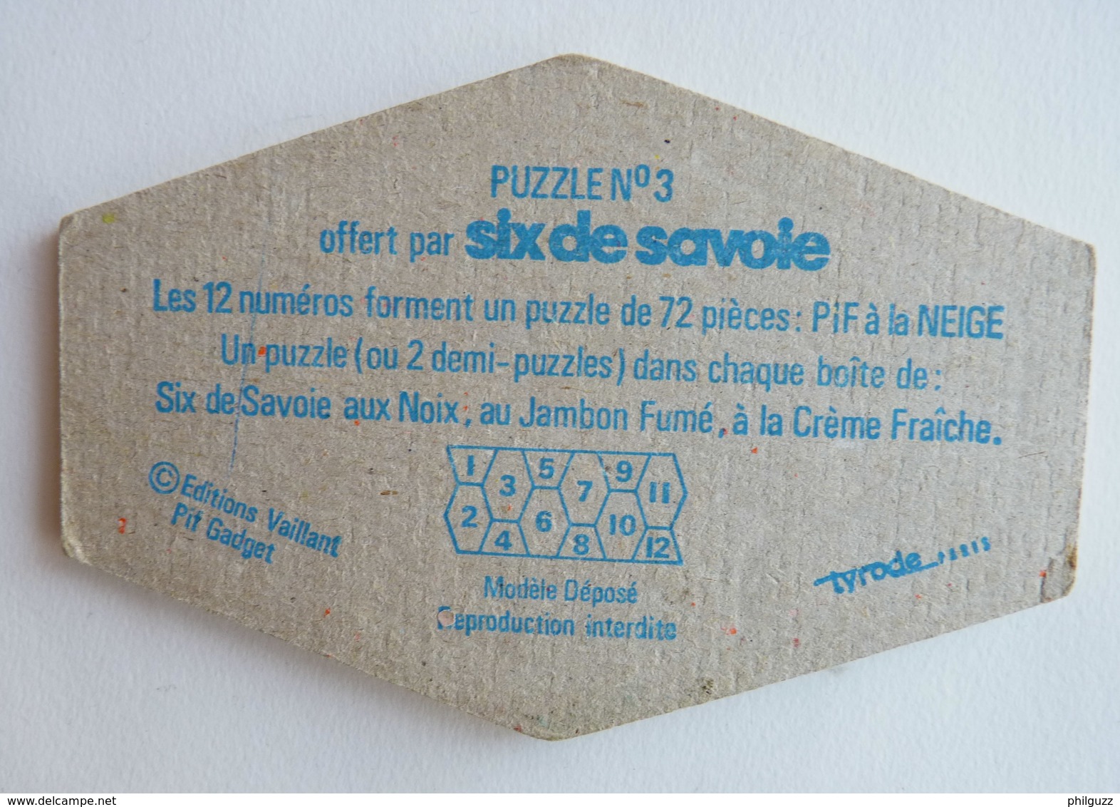 RARE PUZZLE SIX DE SAVOIE PIF N°03 1977 (1) - Puzzles