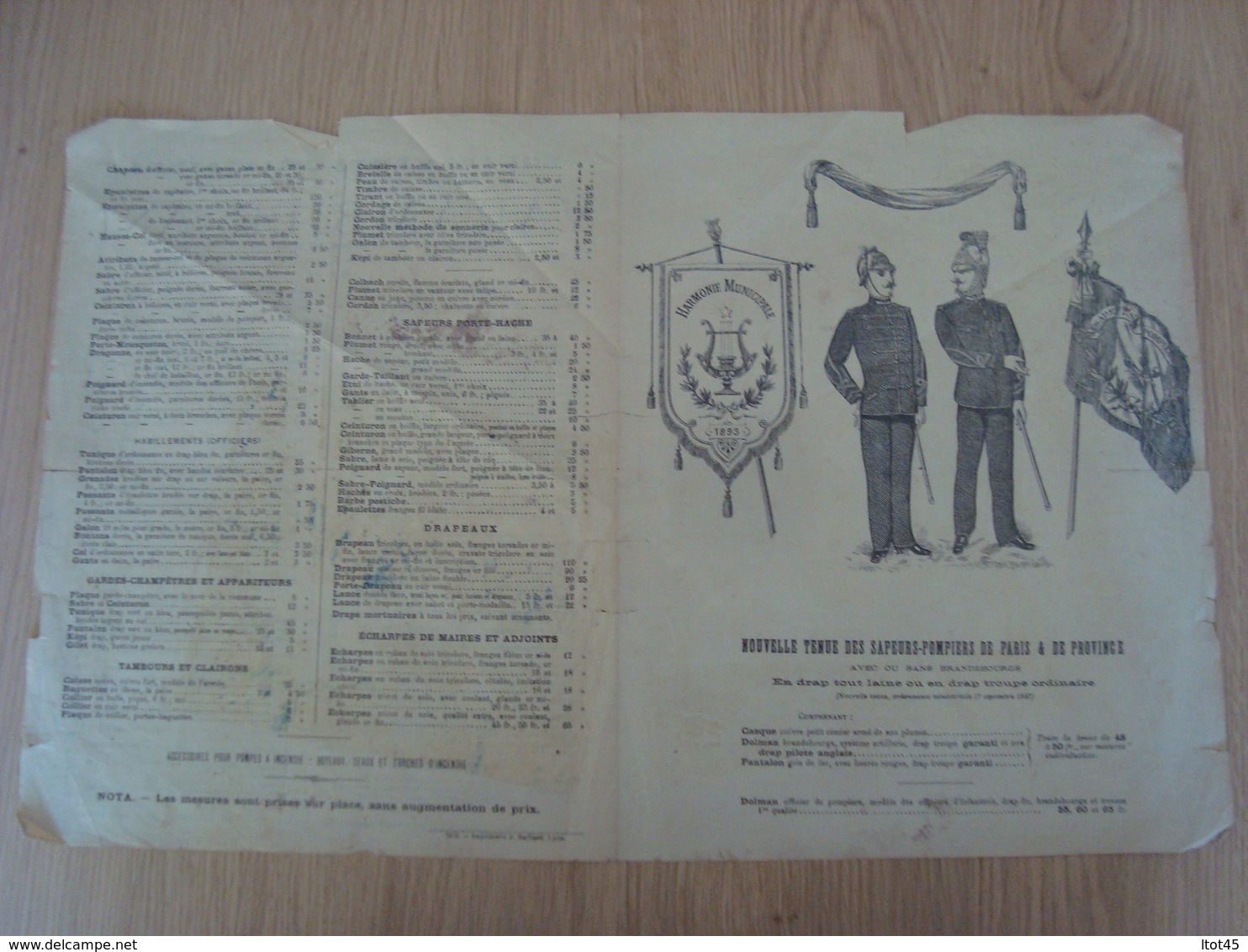 DOCUMENT PUBLICITAIRE VARAMBIER EQUIPEMENTS MILITAIRES SAPEURS-POMPIERS LYON - Publicités