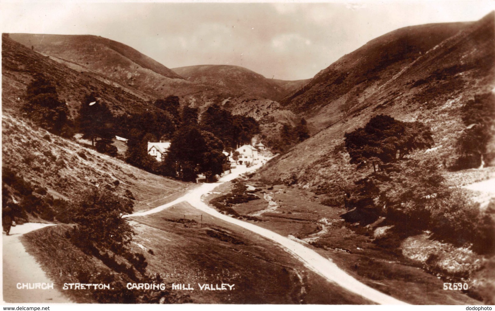 R112750 Church Stretton. Carding Mill Valley. Photochrom. No 52590 - Mondo