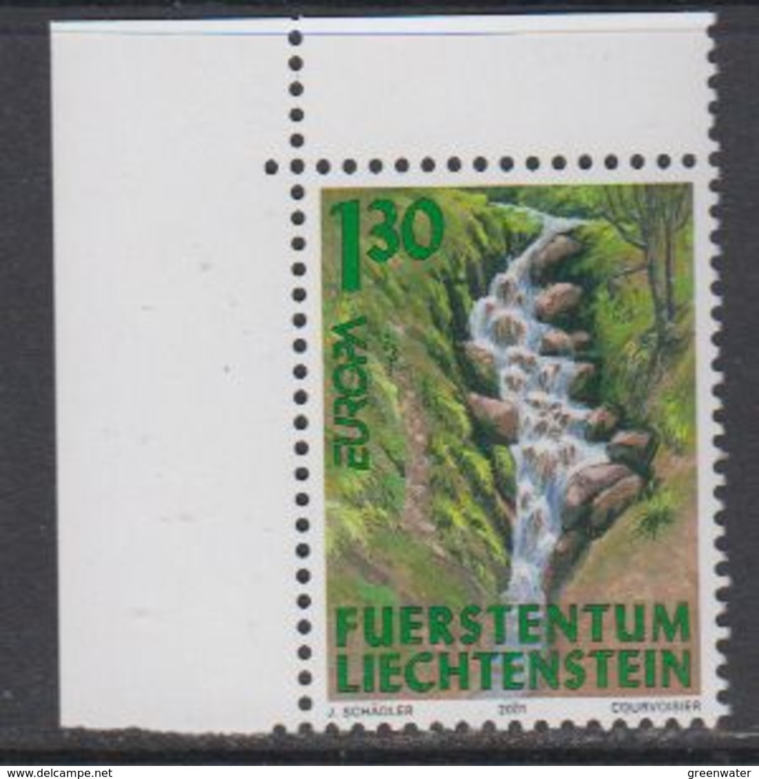 Europa Cept 2001 Liechtenstein 1v (corner) ** Mnh (42265) - 2001