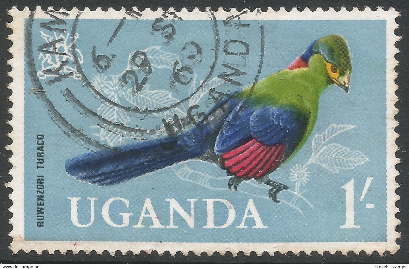 Uganda. 1965 Birds. 1/- Used. SG 121 - Uganda (1962-...)