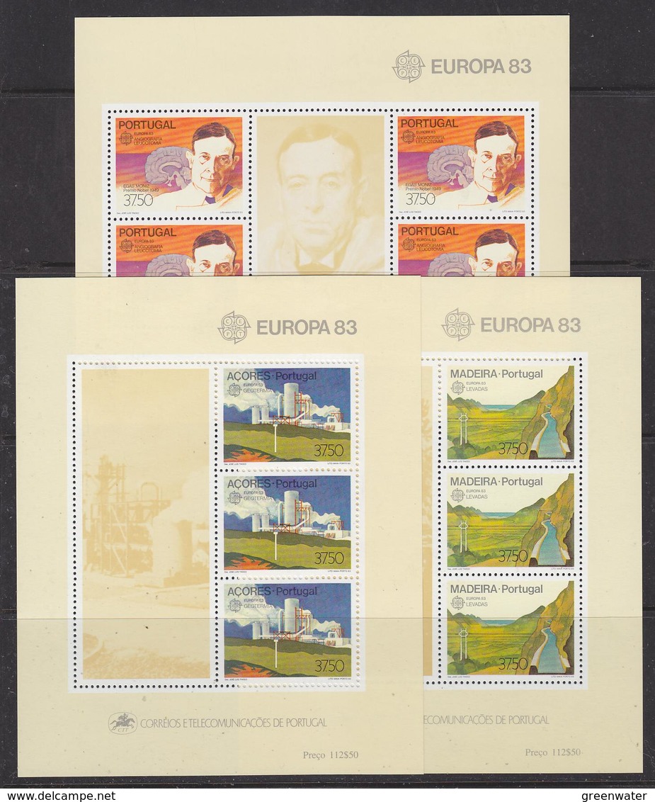 Europa Cept 1983 Portugal, Azores, Madeira 3 M/s ** Mnh (42267) - 1983