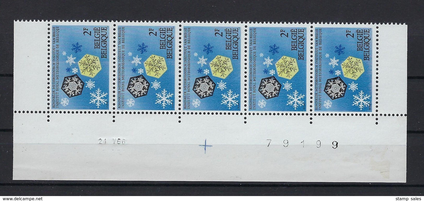 N°1376 Drukdatumstrook 24V66 Onpaar MNH ** POSTFRIS ZONDER SCHARNIER - Coins Datés