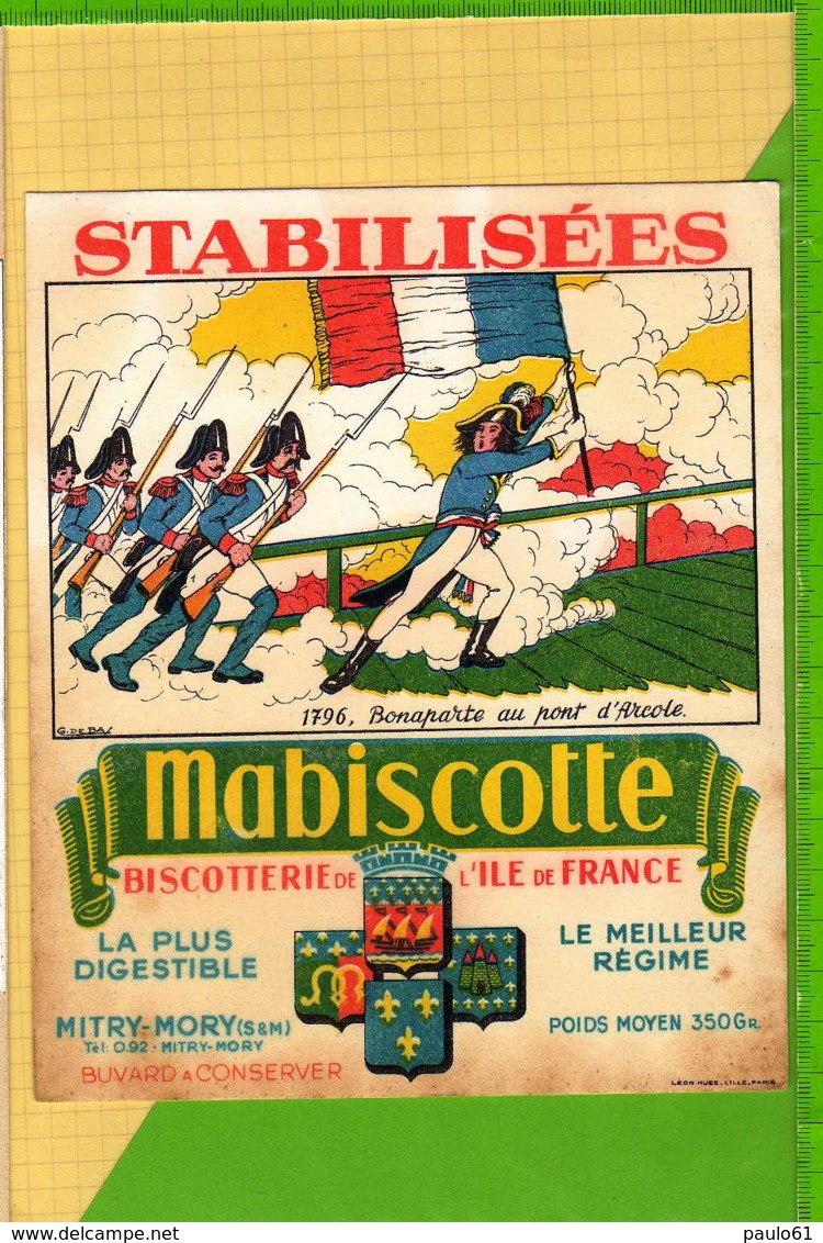 Buvard & Blotting Paper : Biscottes  MABISCOTTE Stabilisées 1796 Bonaparte Au Pont D'Arcole - Biscottes