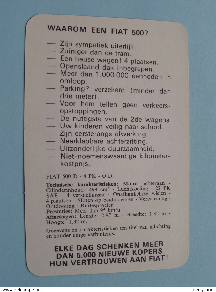 FIAT 500 ( Editie - Uitgave België / Zie Foto Voor Details ) ! - Voitures