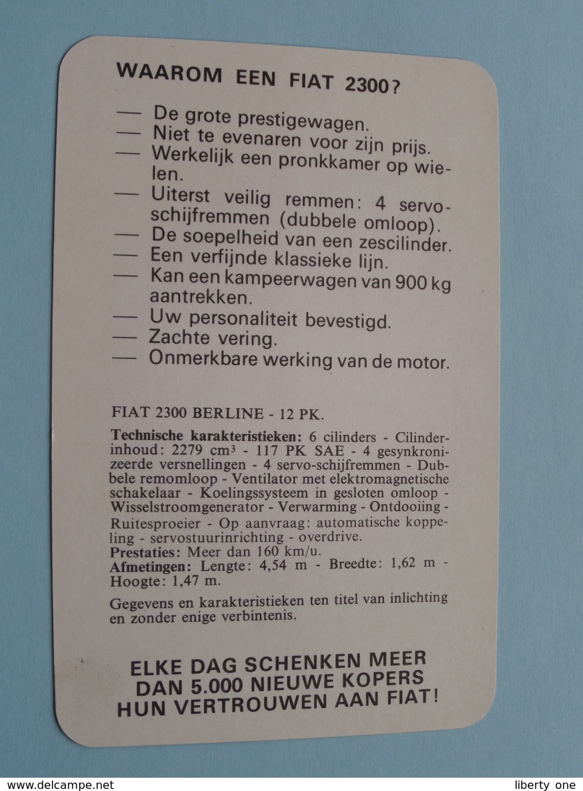 FIAT 2300 ( Editie - Uitgave België / Zie Foto Voor Details ) ! - Cars