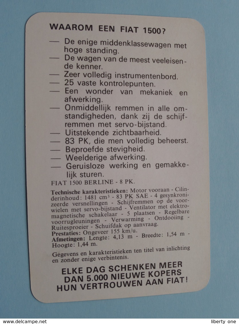 FIAT 1500 ( Editie - Uitgave België / Zie Foto Voor Details ) ! - Cars