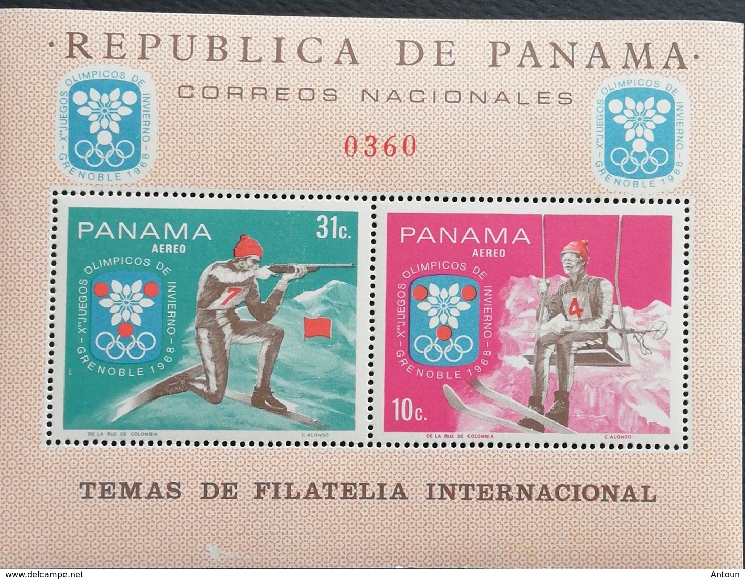 Panama 1968 10th. Winter Olympics,Grenoble S/S - Panama