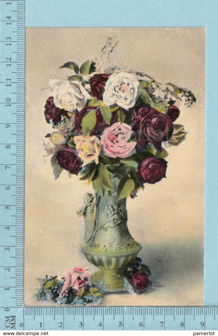 Carte Postale CPA -Bouquet De Roses- Used Voyagé En 1914 + CND Stamp, Send To Smith Mills Quebec - Autres & Non Classés