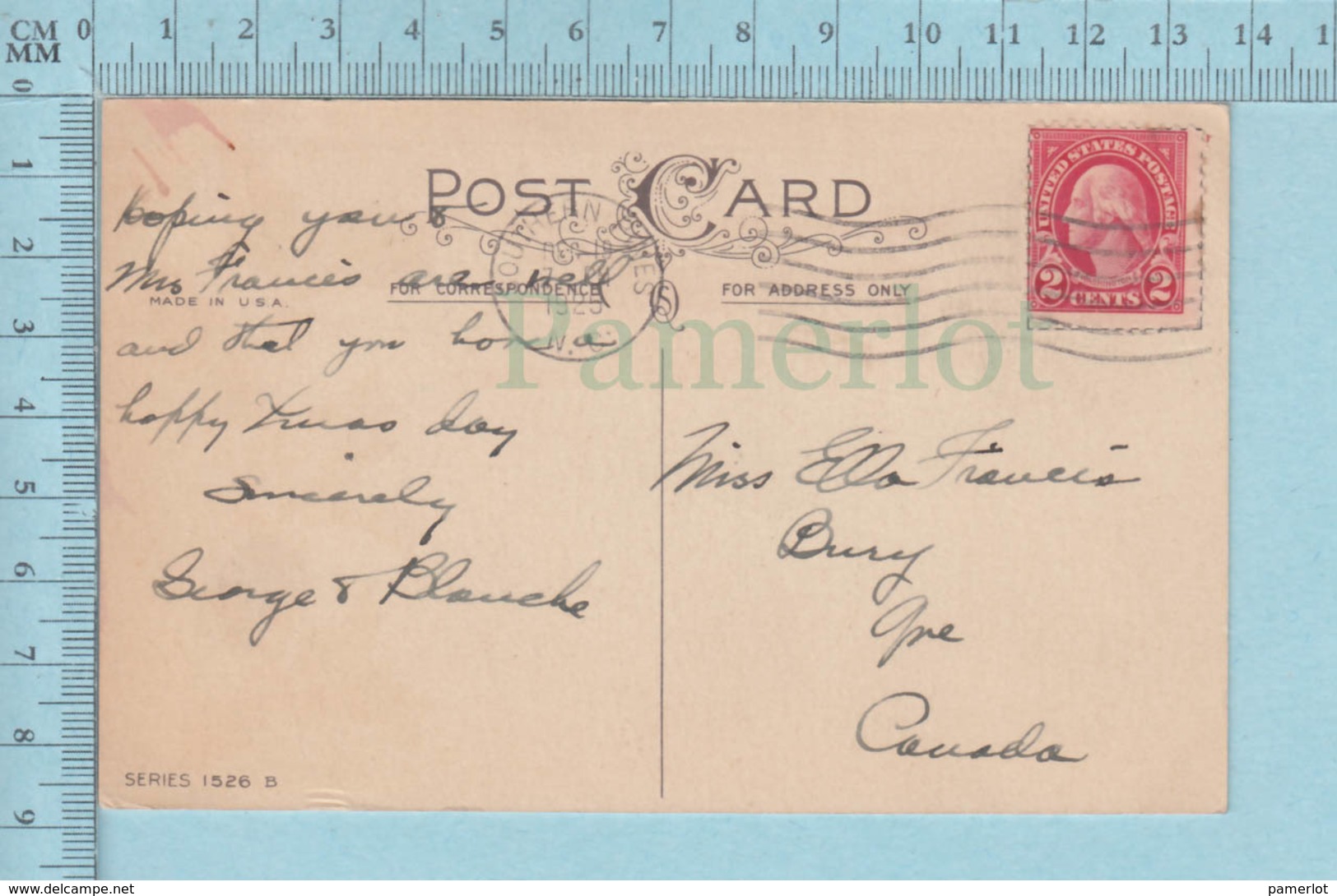 Carte Postale CPA -Christmas, Greeting From Florida- Used Voyagé En1925  + USA Stamp, Send To Bury Quebec - Autres & Non Classés