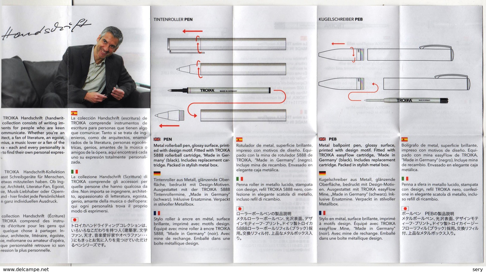 Troika Ballppoint Pen Made Of Metal With Embossed-effect World Map (Germany) NEW Unused - Stylos