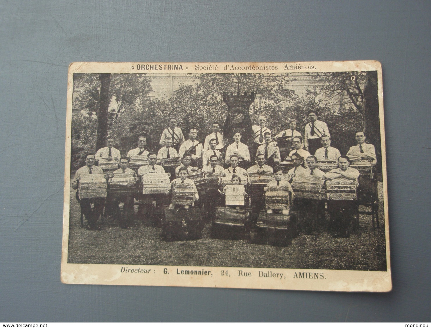 Rare Cpa  " ORCHESTRA " Société D'Accordéonistes Amiénois Directeur G. Lemonnier à AMIENS - Autres & Non Classés