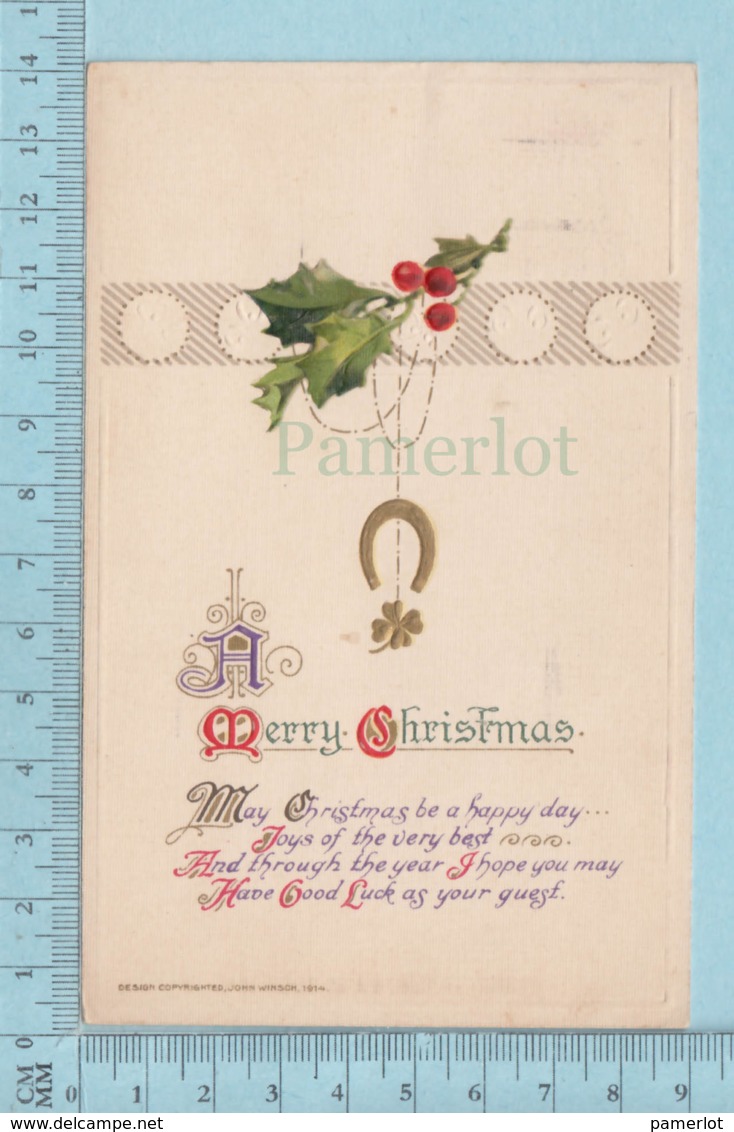 Carte Postale CPA -Christmas - Used Voyagé En 1914 + USA Stamp, Cover Providence R.I. - Autres & Non Classés