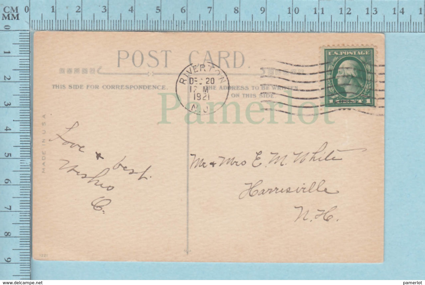 Carte Postale CPA -Christmas, Chardon, Irish - Used Voyagé En 1921 + USA Stamp, Cover Riverton N.J. - Autres & Non Classés