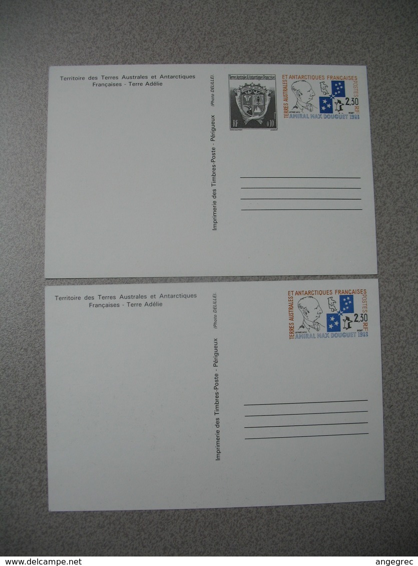 TAAF  Entier Postal 1991 N° 1CP Et 1994 N° 2CP - Hommage à L'Amiral Max Douguet  2 Cartes à Voir - Postwaardestukken