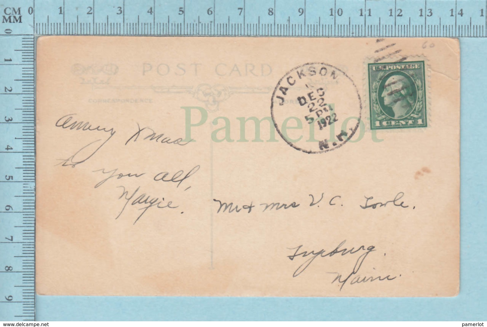 Carte Postale CPA -A Regular Christmas Day - Used Voyagé En 1922 + USA Stamp, Cover Jackson N.Y. - Autres & Non Classés