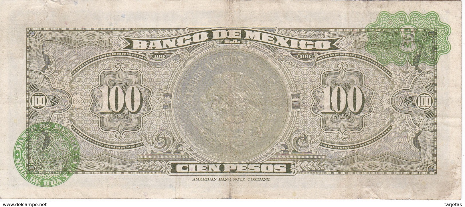 BILLETE DE MEXICO DE 100 PESOS DEL AÑO 1972 (BANKNOTE) - México