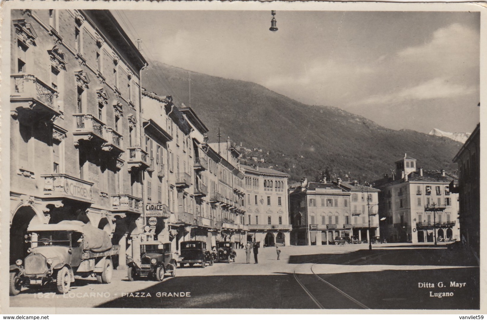 SWITZERLAND-SCHWEIZ-SUISSE-SVIZZERA--AUTO CAR VOITURE-LOCARNO-PIAZZA GRANDE-VERA FOTO-VIAGGIATA IL 1-11-1934 - Locarno