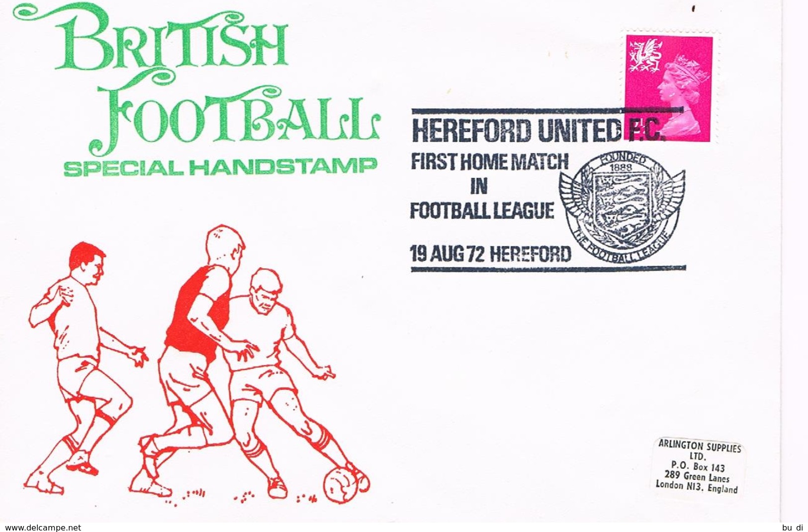 Großbritannien Umschlag Fussball Hereford 1972  - Football - Cover - Calcio - Brieven En Documenten