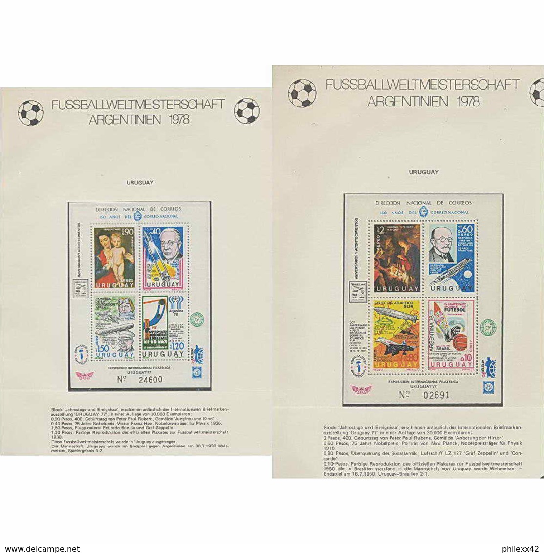 443 Football (Soccer) Argentina 78 - Neuf ** MNH - Uruguay N° 33/34 Concorde - 1978 – Argentine