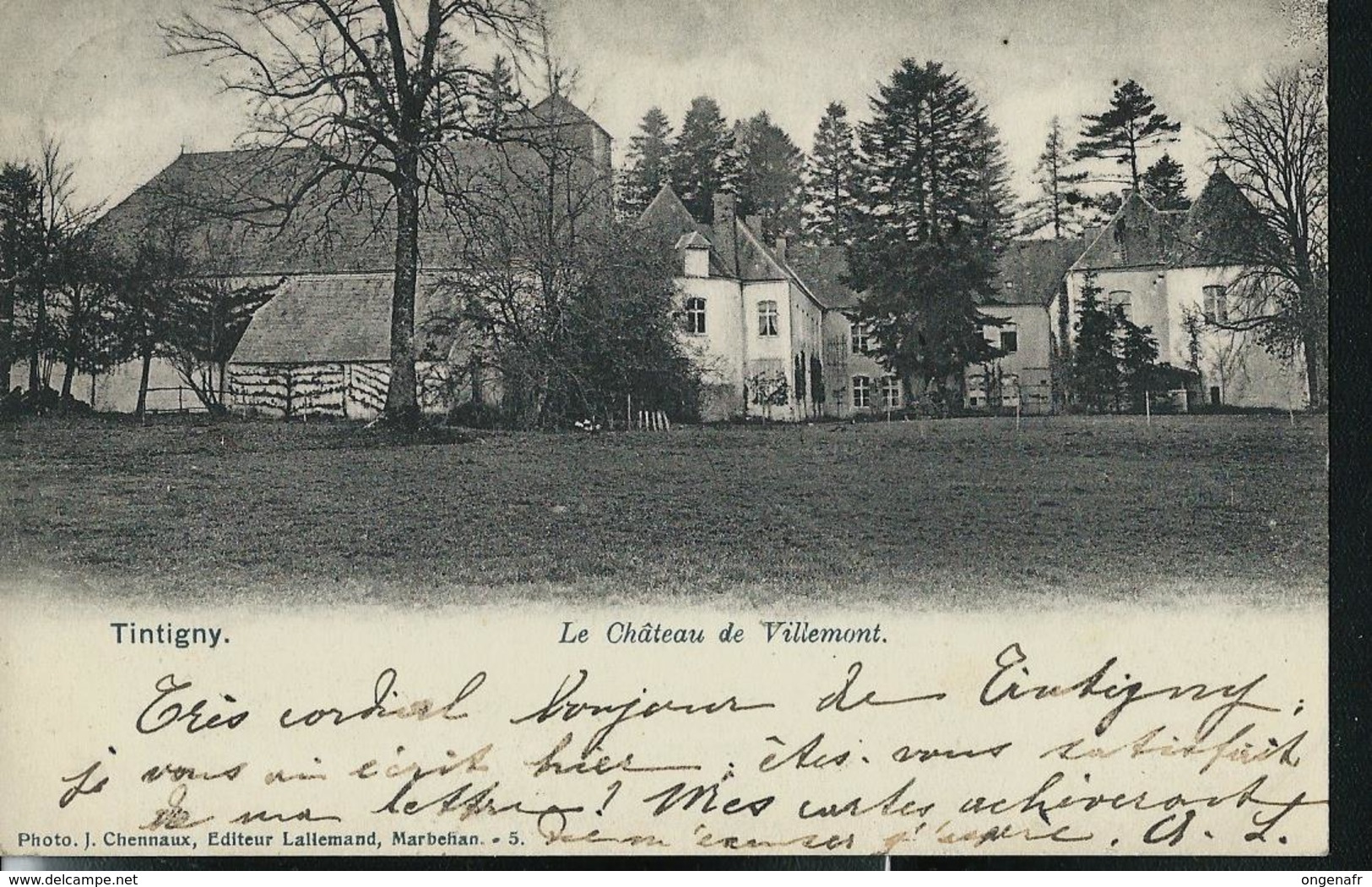 Le Château De Villemont; écrite Tintigny 03/07/1905 - Tintigny