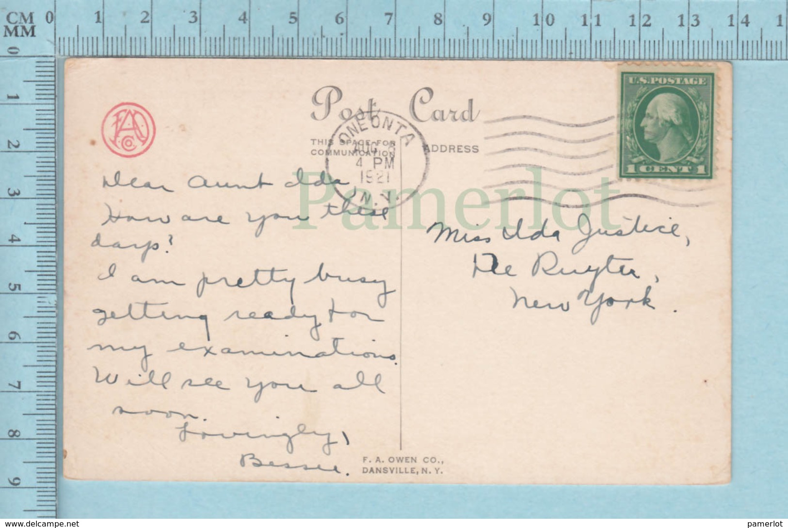 Carte Postale CPA - Pot Of Gold At Rainbow - Used Voyagé En 1921 + USA Stamp, Cover OneOnta NY - Contes, Fables & Légendes
