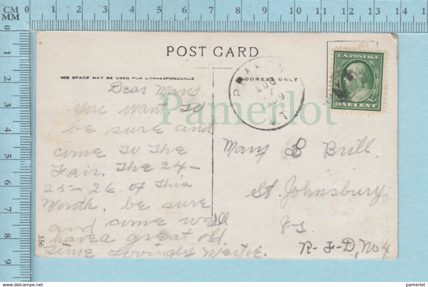 Carte Postale CPA - Flowers Language, Lyily,"Peace" - Used Voyagé En 1909 + USA Stamp, Send To St-Johnsbury VT - Autres & Non Classés