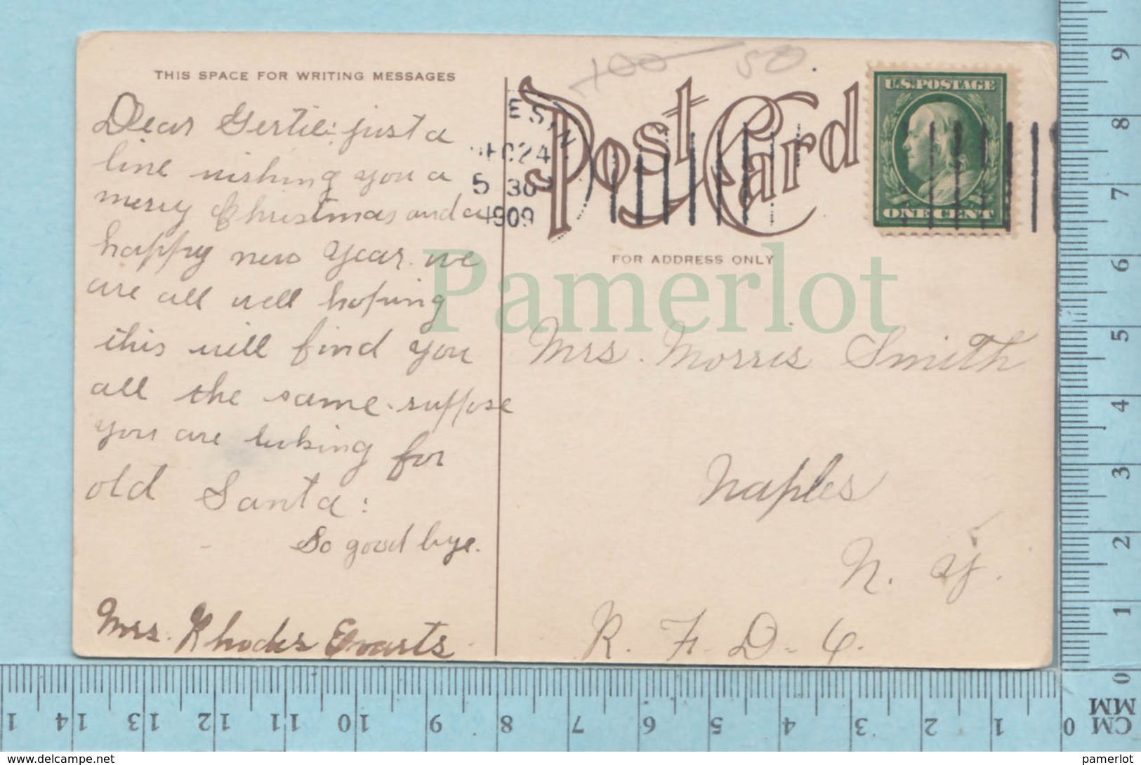 Carte Postale CPA - Greeting Kind & True  - Used Voyagé En 1909 + USA Stamp, - Autres & Non Classés