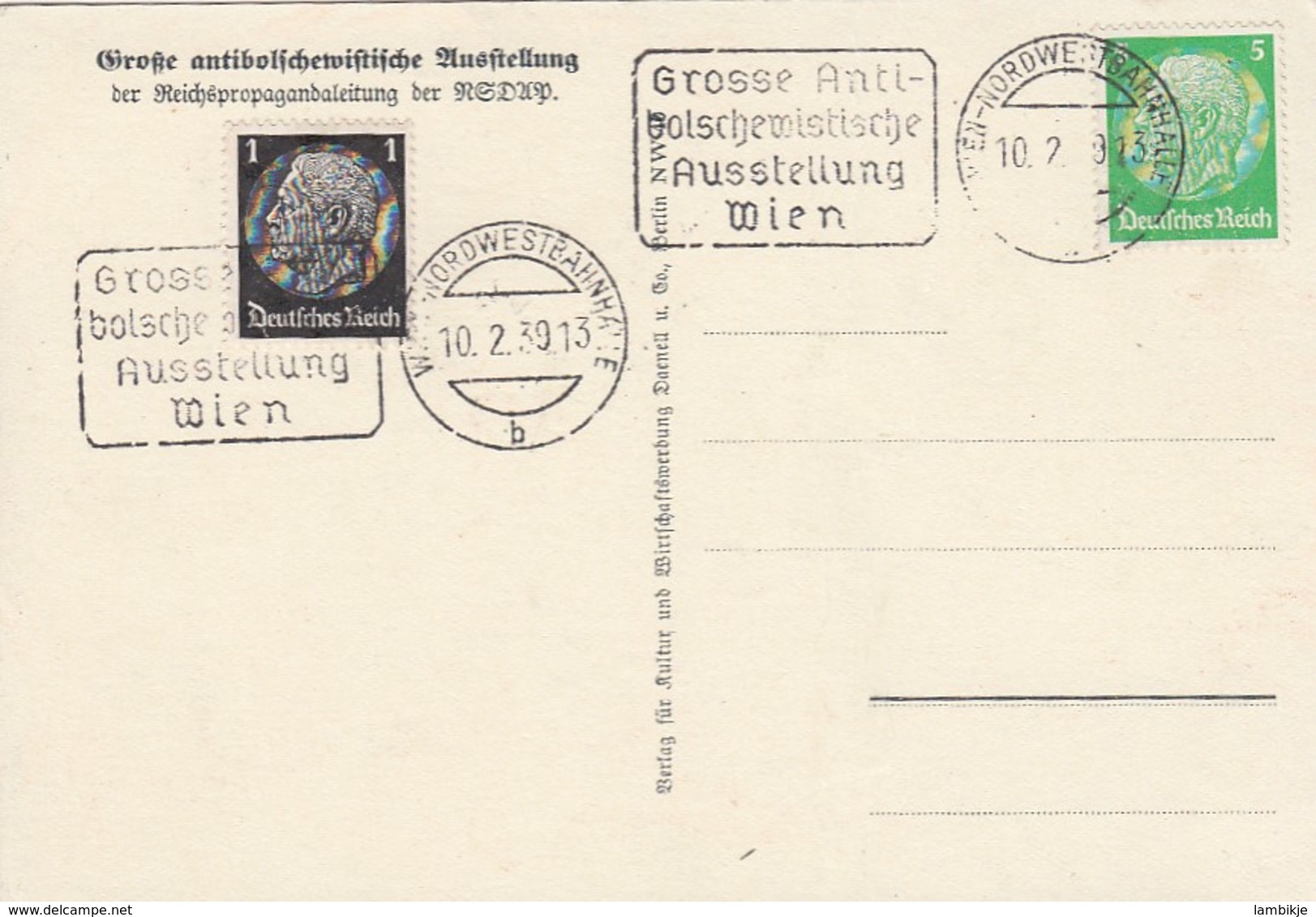 Deutsches Reich Postkarte Propaganda 1939 Bolsjewismus Ohne Maske - Gebraucht