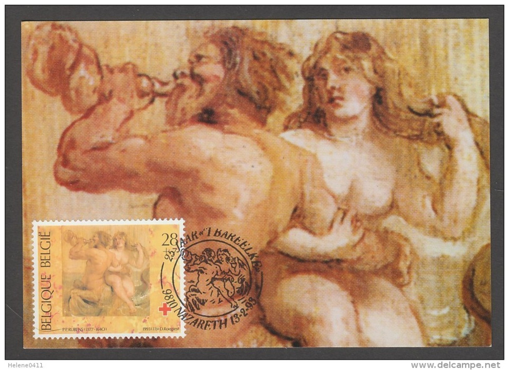 CARTE MAXIMUM DE BELGIQUE - "NEREIDE ET TRITON" DE PIERRE-PAUL RUBENS (CROIX-ROUGE 1993) - Rubens