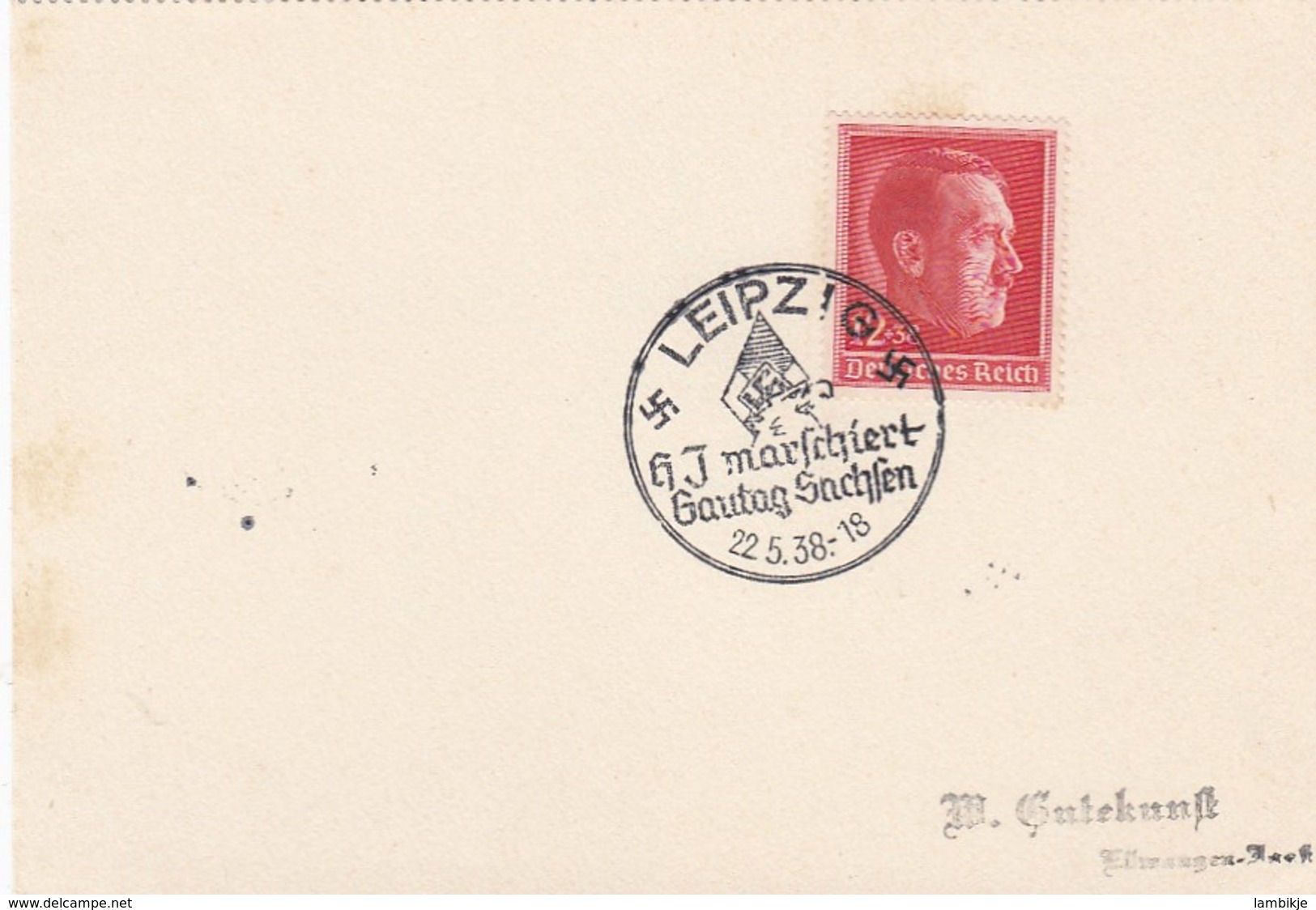 Deutsches Reich Postkarte 1938 Hitlerjugend Marchiert Propaganda - Oblitérés