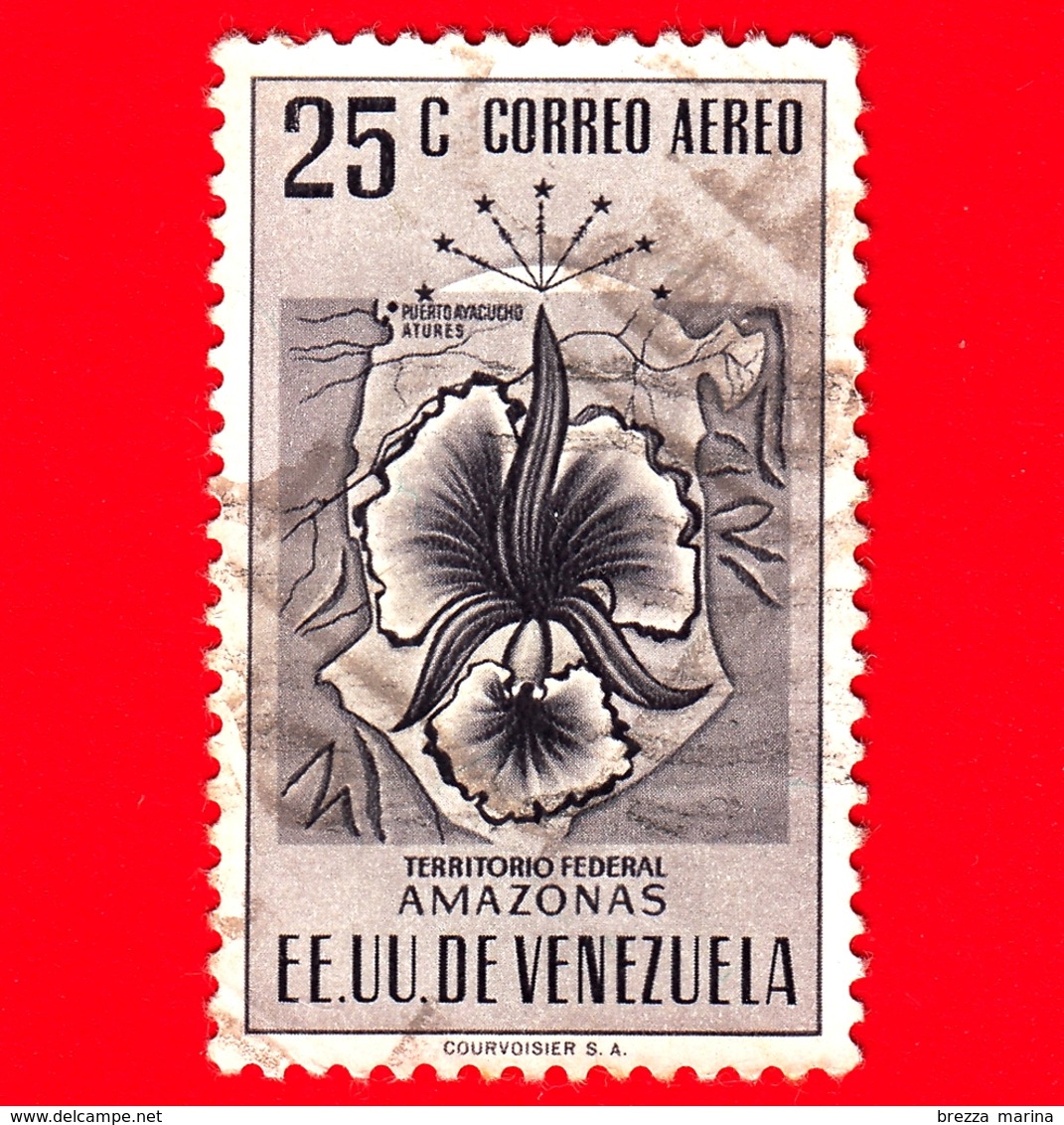 VENEZUELA - Usato - 1953 - Stemma Dello Stato Di Amazonas - Arms - 25 - P. Aerea - Venezuela