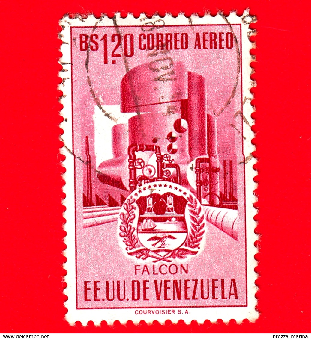 VENEZUELA - Usato - 1953 - Stemma Dello Stato Di Falcon - Arms - 1.20 - P. Aerea - Venezuela